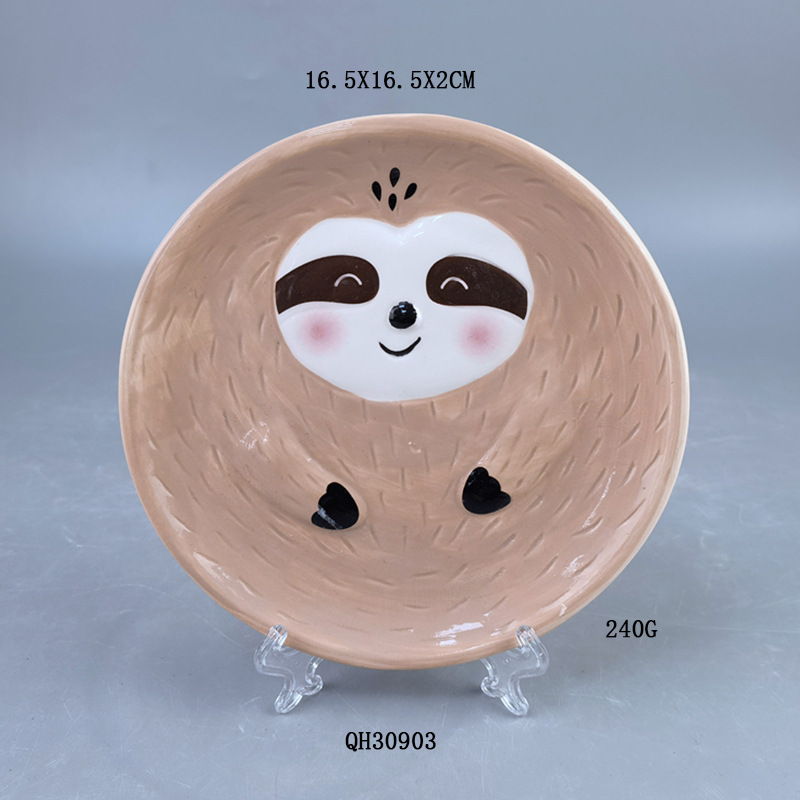 Inicio creativo pastel de cerámica europea bandeja de postre 10 pulgadas en relieve bandeja de patas altas bandeja de frutas bandeja de dulces plato de frutas