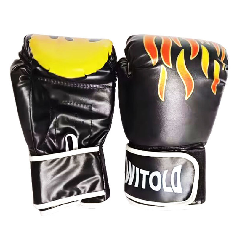 Adult men's and women's boxing gloves boxing supplies fighting Sanda fighting Muay Thai flame cartoon full finger gloves