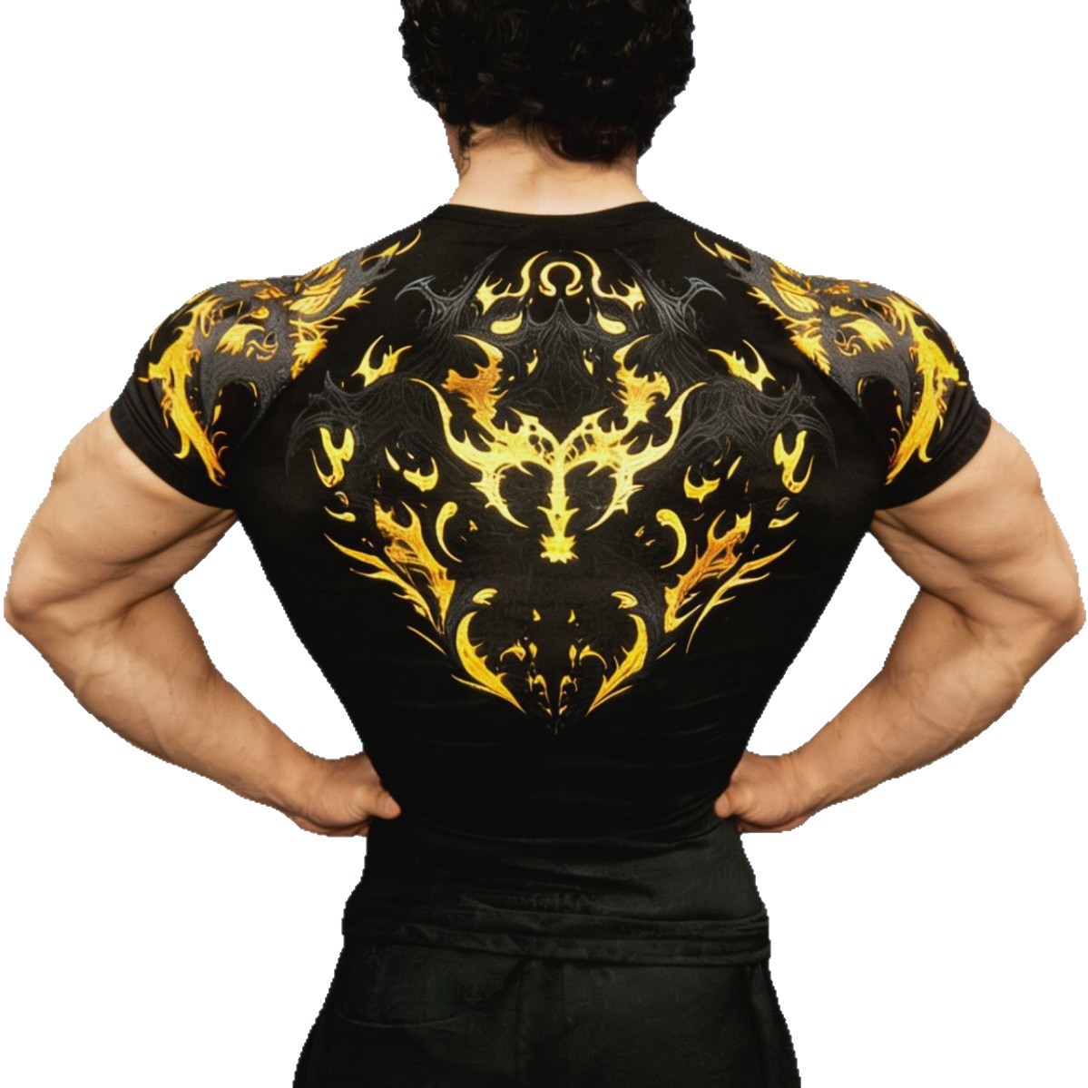 Breathedivinity Trendy Dark Style Men's T-shirt Sports, Fitness, Cycling, And Basketball, Exclusively For Cross-border 008_viptrois.com