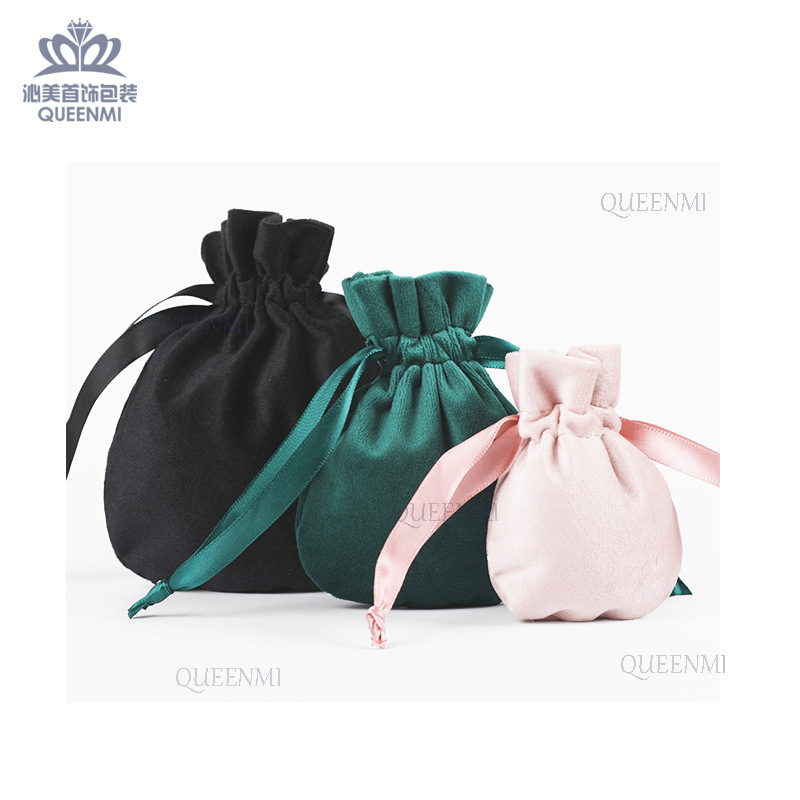现货绒布束口袋戒指吊坠耳环绒布袋饰品包装绒布袋化妆品耳机布袋