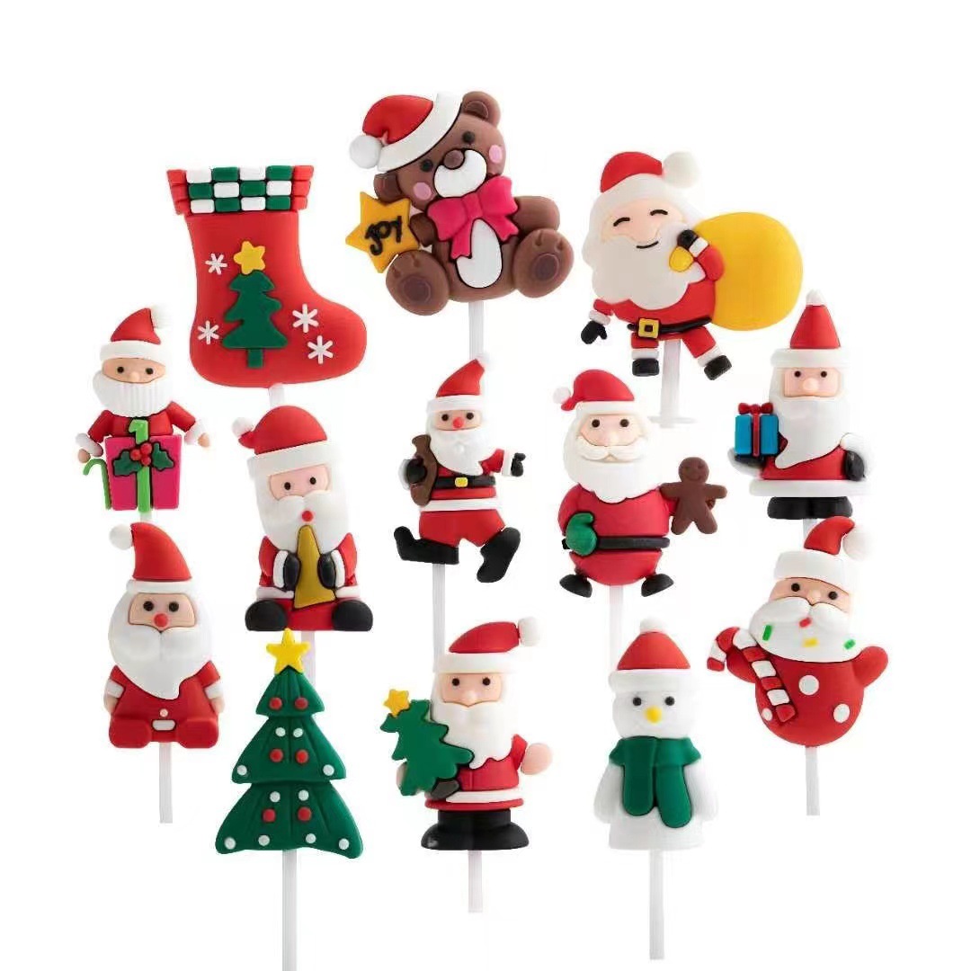 Christmas Christmas Tree Santa Claus Emulsion Party Cake Decorating Supplies display picture 1