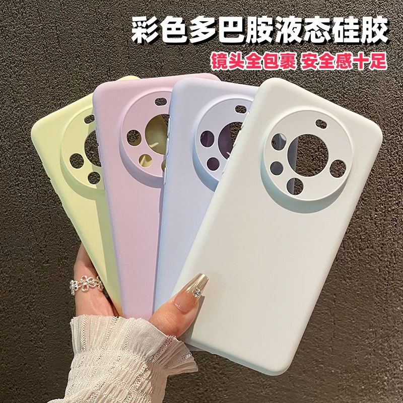 Чехол из жидкого силикона для Huawei Mate60Pro p70 новый жидкий силикон для Mate60 с тонкими отверстиями pura70