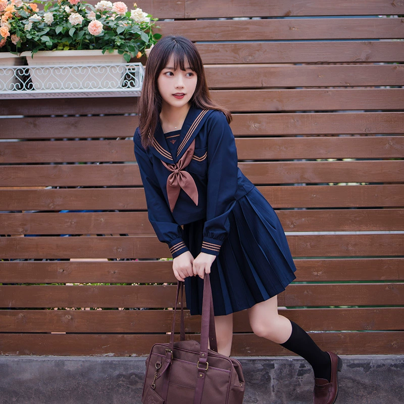 [Синий цвет чайного пера] Юбка-Униформа в японском стиле JK Натуральная плиссированная юбка Летняя юбка в студенческом стиле