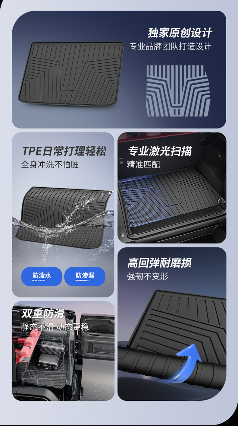 Suitable for Tank 300 New Energy 400 500 Special Vehicles, Tpe Car Trunk Mat Interior Accessories