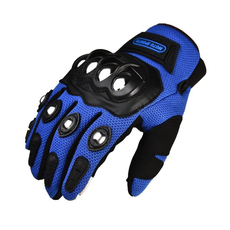 Guantes de ciclismo en motocicleta, dedos completos para hombres de verano, guantes de moto de verano transpirables, guantes de bicicleta a prueba de caídas, a prueba de viento