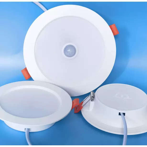 led人体感应筒灯嵌入家用过道红外人体雷达声光控感应筒灯薄款