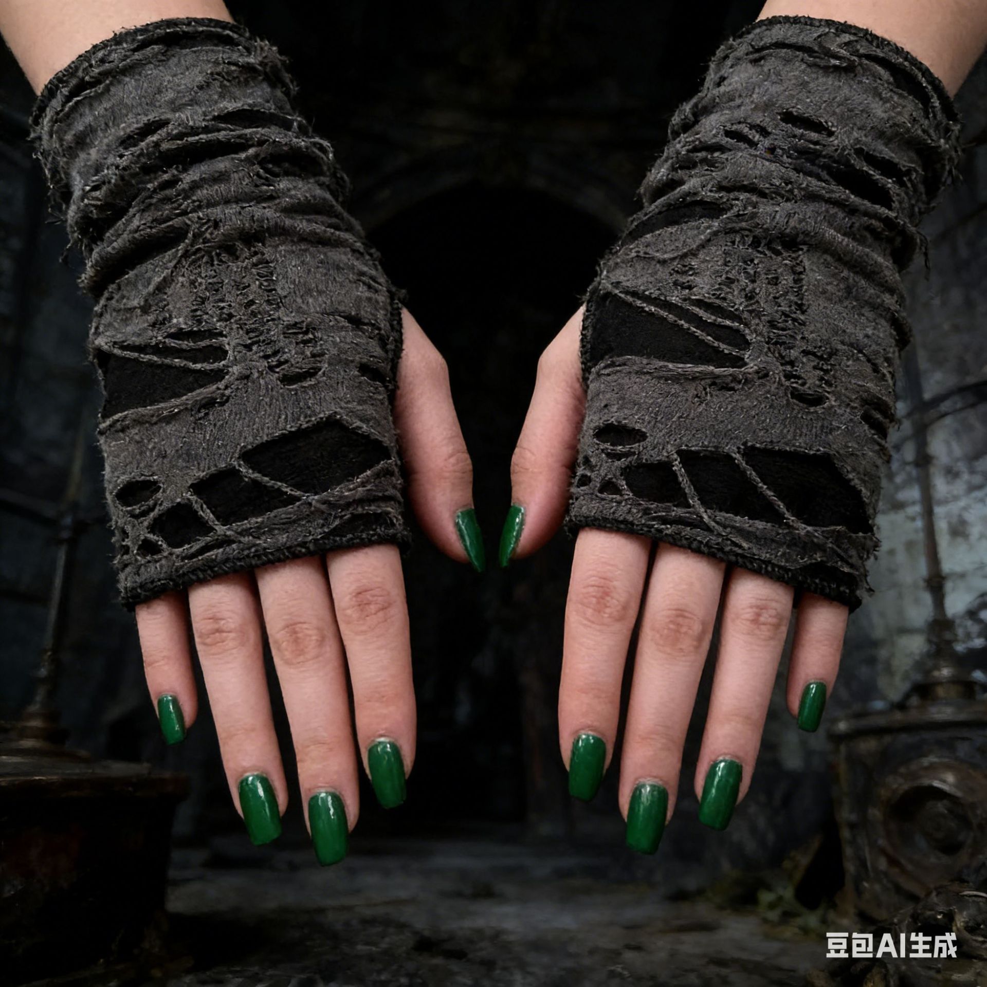 찢어진 드레스 패션 장갑 힙합 펑크 할로윈 COS 거지 장갑 고딕 장갑