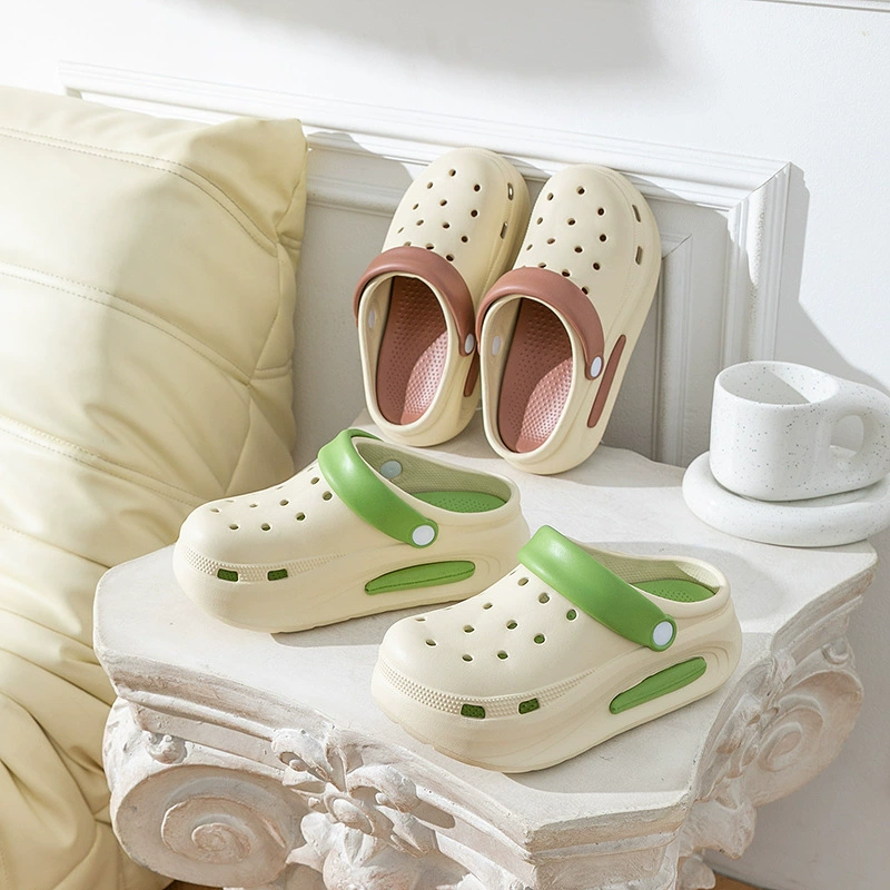 Туфли с дырками на толстой подошве женские летние туфли EVA для повышения обуви Baotou пляжные тапочки премиум-класса 2024 новые сандалии