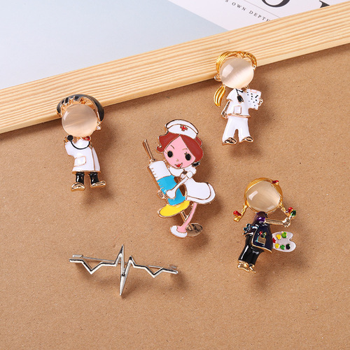 Cross-border foreign trade best-selling medical device set creative irregular pin accessories alloy badge wholesale