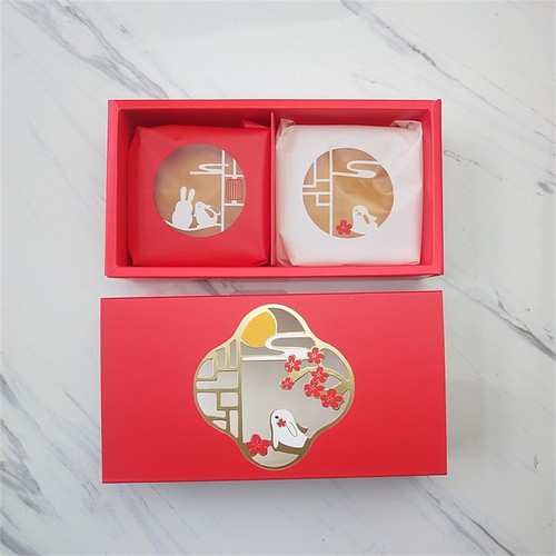 2024 new style 2 pieces 100g 125g mooncake packaging box snowskin mooncake box creative Mid-Autumn Festival gift box egg yolk crisp box