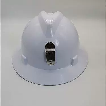 白色V顶安全帽大檐带灯架头盔矿帽过美标认证头盔出口批发带灯扣