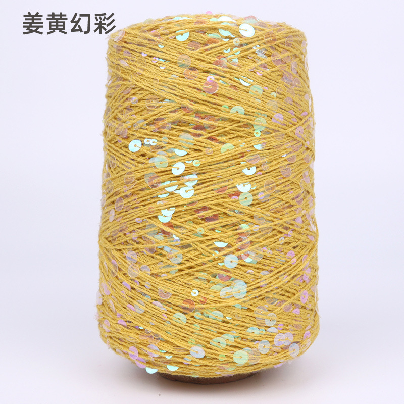 Silk Yue / mano DIY hilo de algodón multicolor brillante 3mm + 6mm sequilla 250 gramos de hilo de aguja de ganchillo