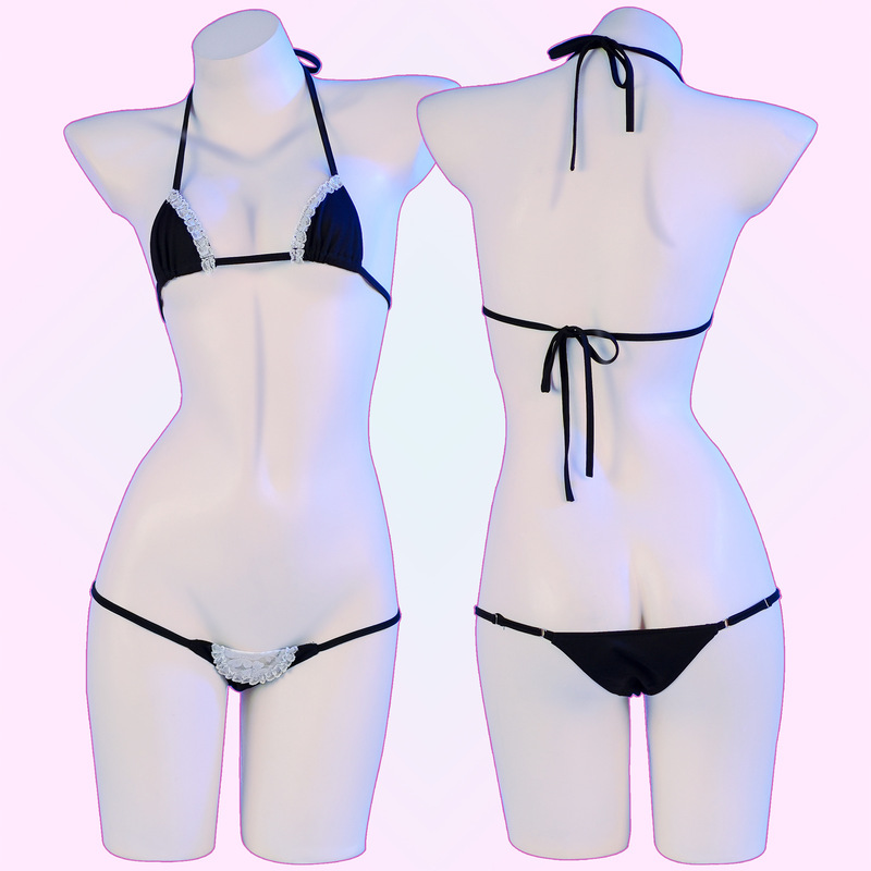 Sexy Three-point Mini Bikini suit Sexy Hot Girl Maid Drain Milk Uniform Temptation Pajamas C2087