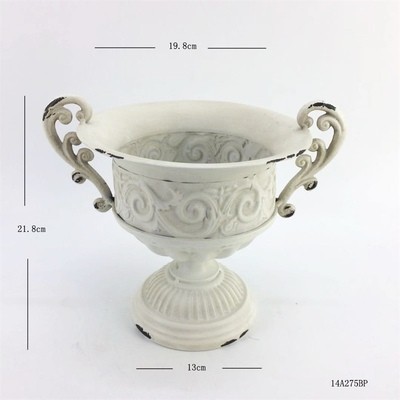 Vintage blanco vintage florero estilo europeo florero boda banquete Hotel decoración del hogar tienda de flores floral