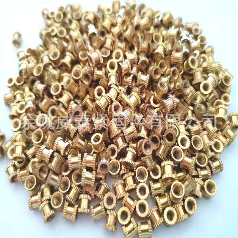 铜螺母M2.5X4滚花铜螺母M3X5注塑铜螺母M4X6预埋镶嵌铜螺母M5X8X7