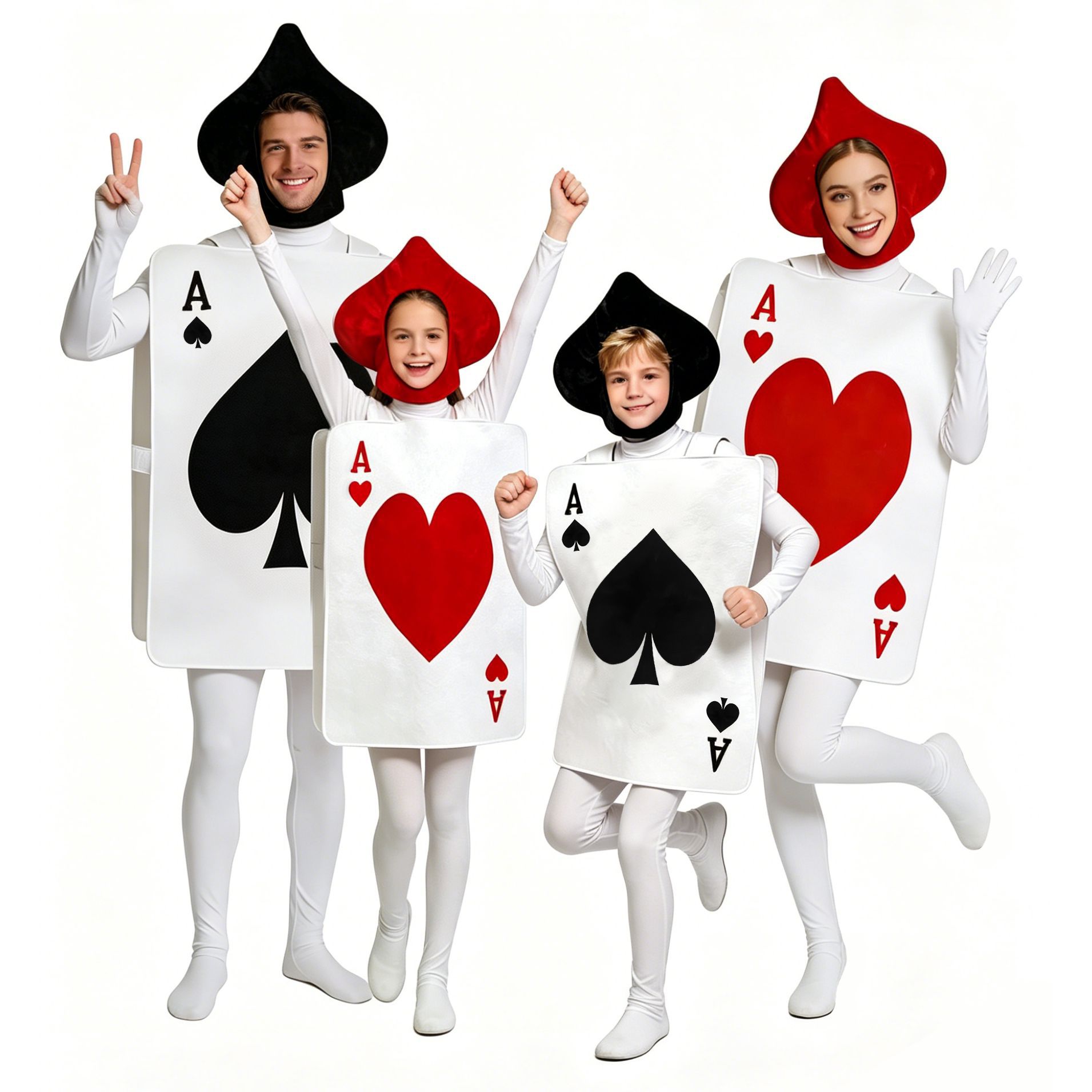 万圣节扑克牌 亲子cos服装Poker-themed costume派对搞怪角色扮演