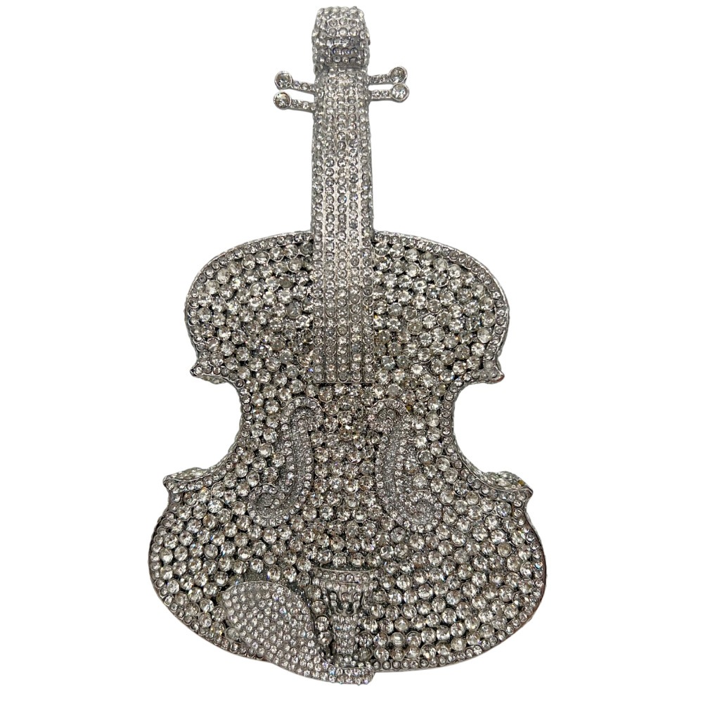 Nuevo violín con diamantes bolsa de banquete transfronteriza bolsa de diamantes bolsa de mano bolsa de embrague de violín