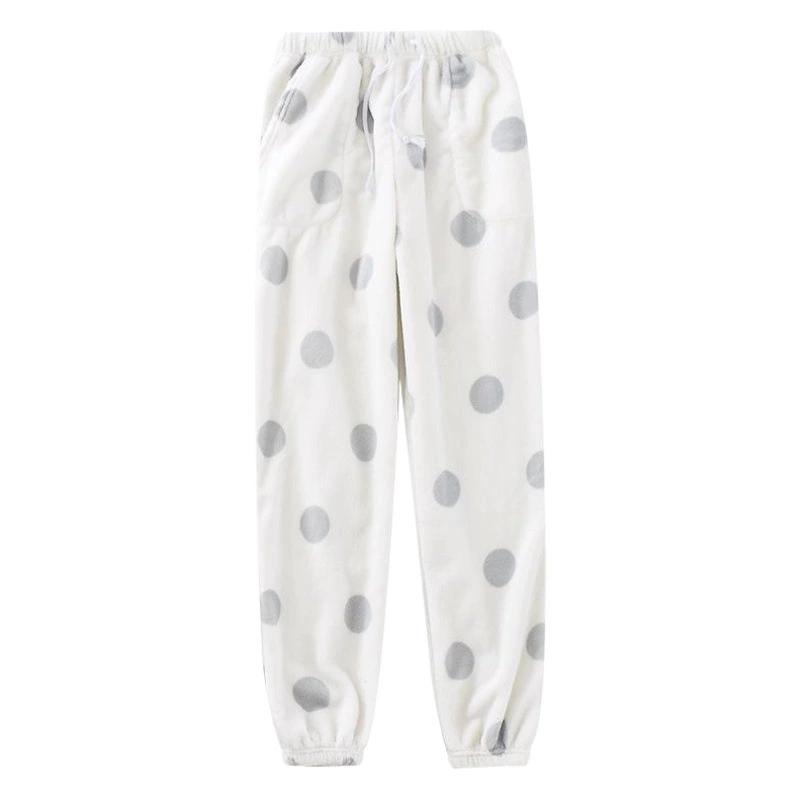 Толстые фланелевые пижамные брюки для женщин, осенне-зимние, теплые, больших размеров, свободные брюки, из кораллового флиса, милые домашние штаны, удобные.