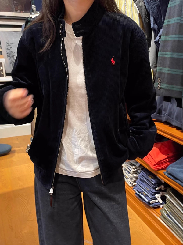 Ralph Lauren拉夫劳伦灯芯绒夹克刺绣小马老钱风干部风哈林顿外套|undefined