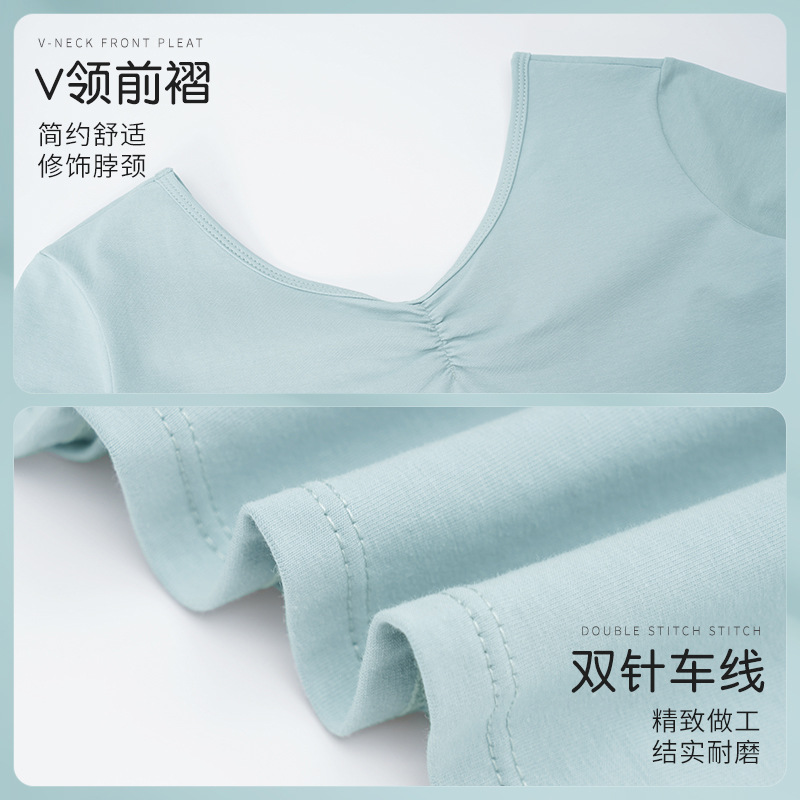Ropa de baile, mujeres adultas, ballet delgado, ropa de entrenamiento corporal, tops, ropa de gimnasia de prueba de arte de manga corta para adultos