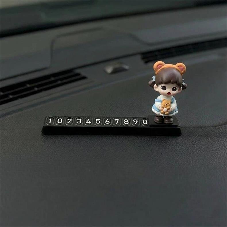 Cute Car Temporary Parking Number Plate 2025 New Model Zoraa for Girls, Phone Number Card Decoration