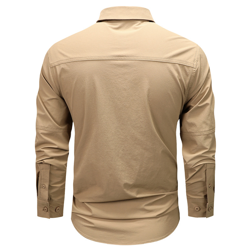 2024 nueva camisa de manga larga de ropa militar al aire libre primavera y otoño multibolsillos sin quemar camisa delgada chaqueta para hombre