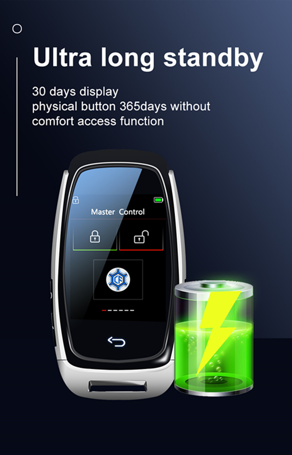 Smart Car Key Upgrade Modification One-Key Start LCD Touch Screen Remote