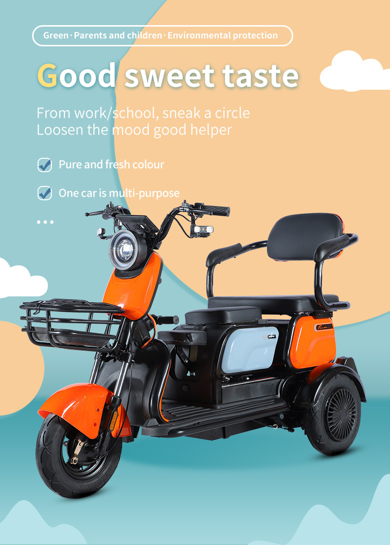 Electric Tricycle for Picking Up Students, Child Safety Design