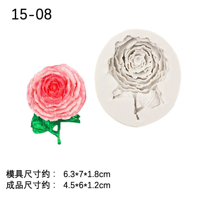 Grande y pequeño Rosa forma fondant pastel molde chocolate fondant pastel decoración epoxi arcilla decorativa Silicona