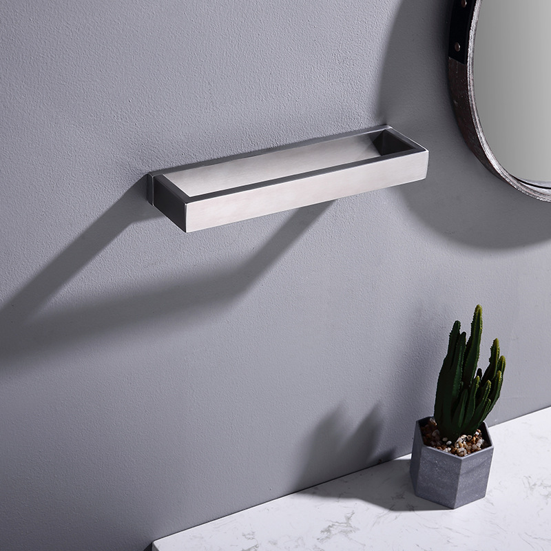 北欧拉丝304不锈钢免打孔毛巾架浴室卫生间毛巾杆厕所壁挂毛巾环