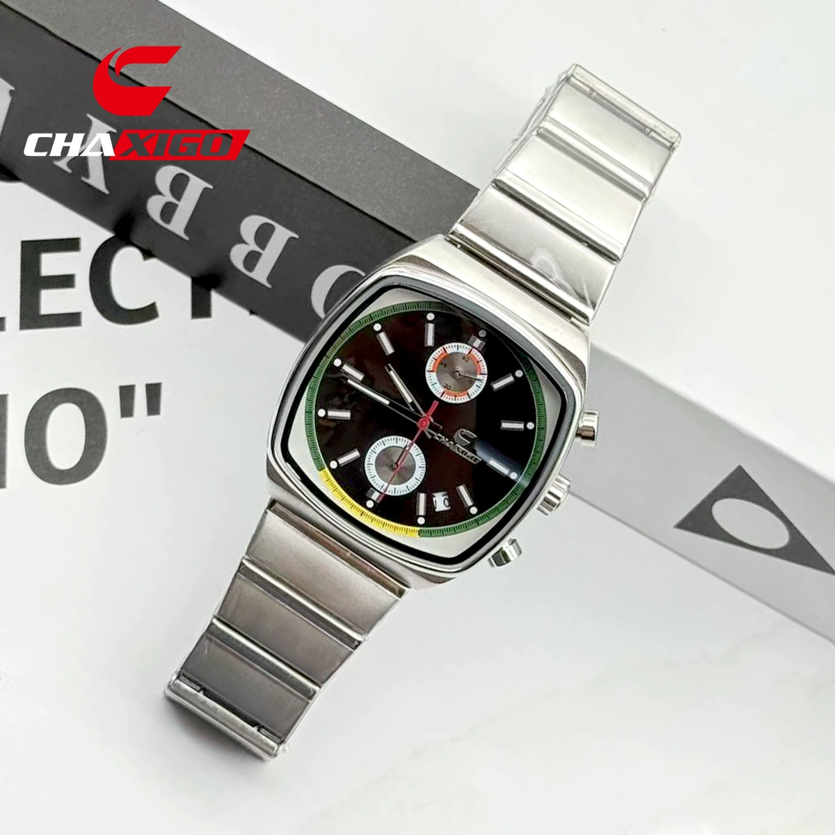 CHAXIGO Швейцарские трансграничные популярные часы из цельной стали в деловом стиле с тремя глазами и шестью булавками, элегантные часы, оптовая продажа