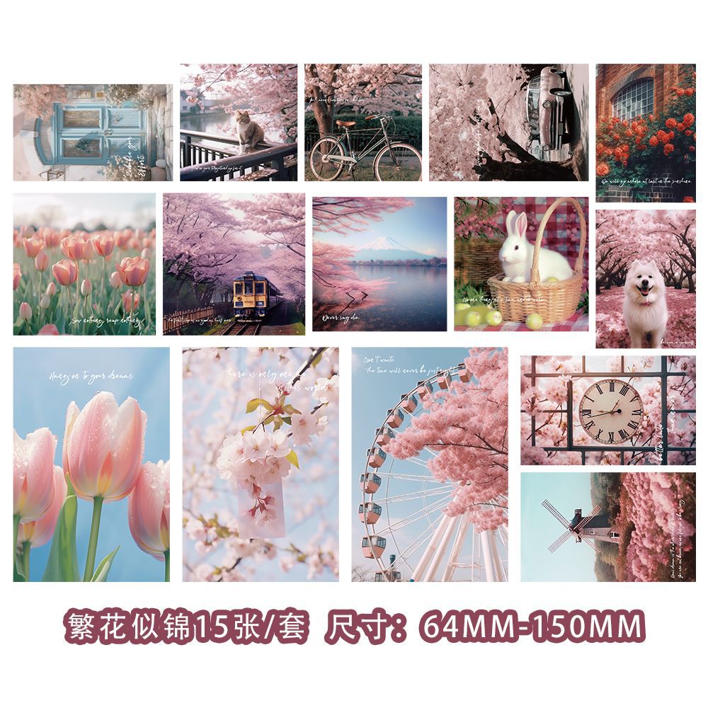 Colección de cientos de tarjetas de postal, estilo ins, estilo anime japonés, estilo retro, arte festivo, suministros culturales y creativos
