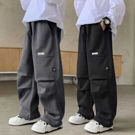 男童运动裤春秋中大童裤子2024男孩秋季儿童休闲长裤潮运动风直筒