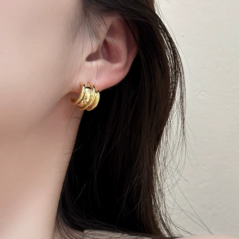 Small design silver needle, earrings, silver 925 sample, simple and elegant design