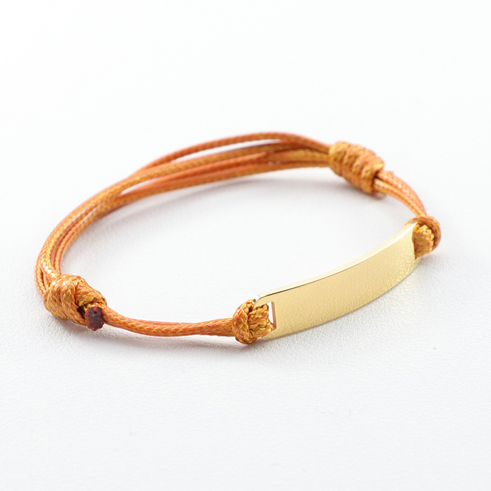 Drawstring Bracelets Classification Simple Style Geometric Customization Laser Engraving 304 Stainless Steel Rope Woven Chain String Bracelets Wholesale