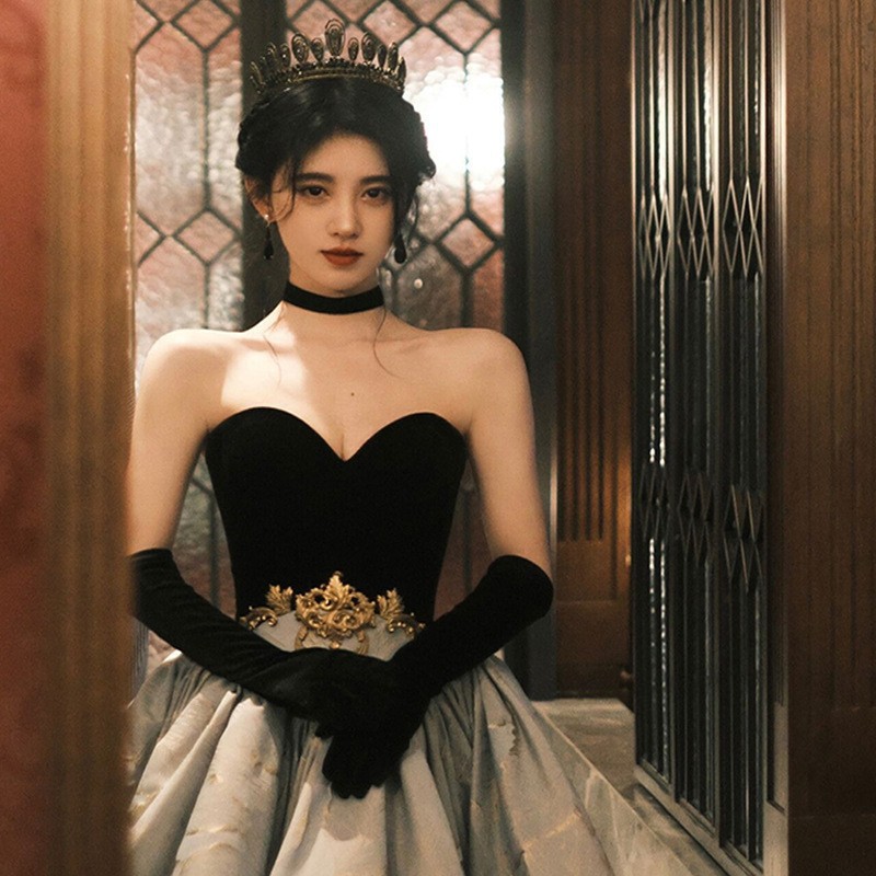 2022 nuevo vestido de bodas de la reunión anual de vestido de brindis de pecho vestido de novia vestido de anfitrión