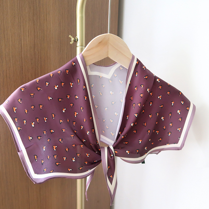 2025 nuevo bufandas de seda hexagonal bufandas de hombro alta sensación de moda de diseño minimalista de seda simulada bufandas temperamento universal