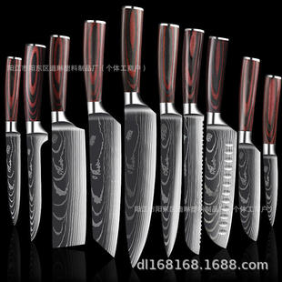 Cross -border supply of Damascus chef set Kitchen Kitchen knife cut vegetables special chef knife household kitchen knife
