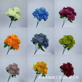 仿真7头如意牡丹 排花装饰绢花婚庆礼堂花艺花材假花拱门花道具花