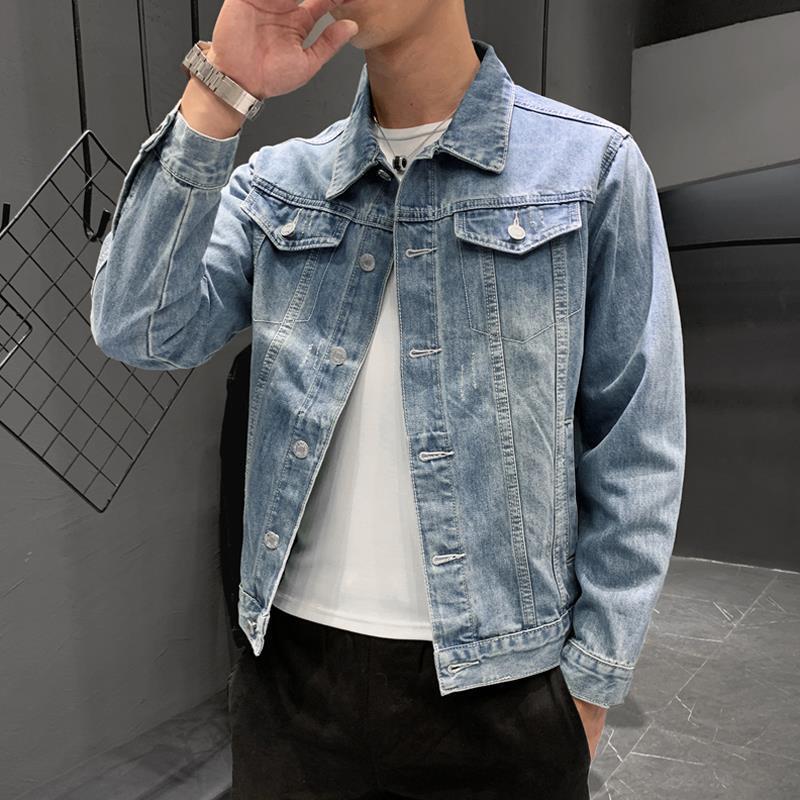 Men's Spring Thin Denim Jacket Men's Spring and Autumn 2024 New Korean Style Fashionable Handsome All-match Jacket