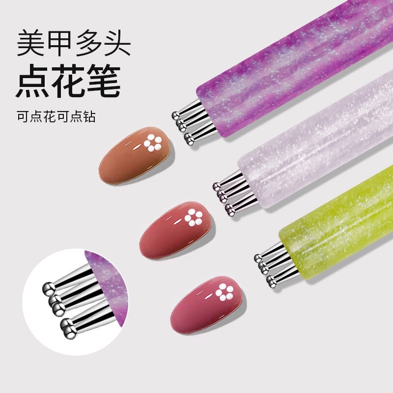 New Nail Art Pen, Modeling Pen with Acrylic Handle, Multiple Color Options, One-Stroke Petal and Flower Pattern DIY Design