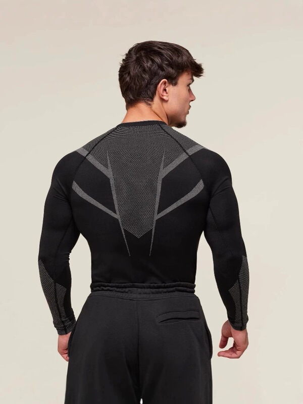 健身上衣男士秋冬跑步训练骑行运动紧身T恤鲨鱼健身长袖GYMSHARK|undefined