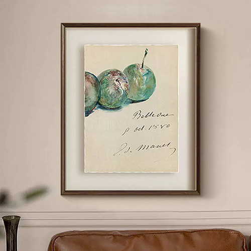 Manet's Letter Impressionist Floating French Retro Decorative Painting Wall Art for European Restaurant Cafe