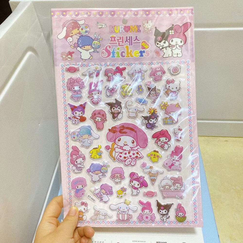 2 yuanes tienda producto grande doble capa tridimensional burbuja pegatinas Internet celebridad transmisión en vivo moda dibujos animados pegatinas de dibujos animados mano cuenta