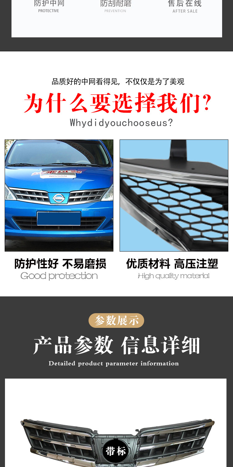 Front Grille for Nissan Tiida/Nissan Livina 2005-2020
