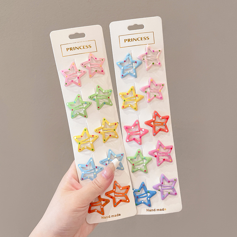Linda estrella y2g horquilla hembra clip lateral flequillo BB clip horquilla para niños dopamina clip de color tocado
