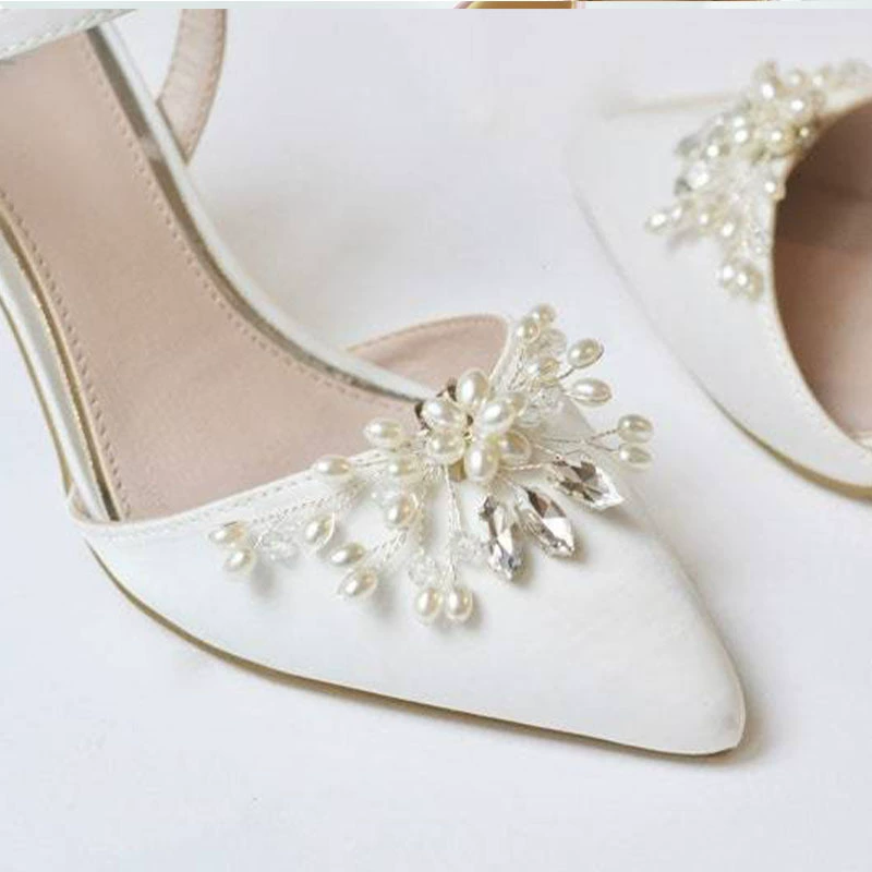 Туфли на высоком каблуке Аксессуары из жемчуга застежки для обуви Съемные ботинки для украшения свадебных туфель