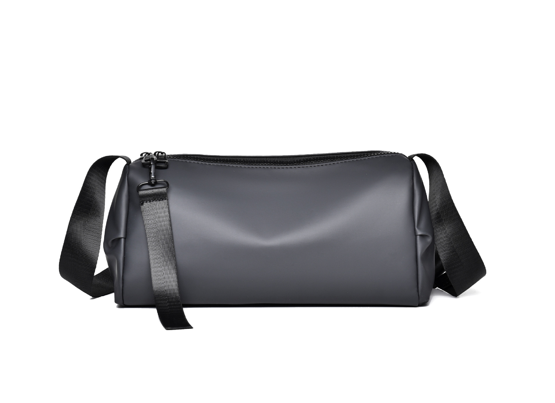 Película de cuero transfronteriza, mochila de hombre ligera, mochila cilíndrica simple, multifuncional, mochila deportiva casual para hombres.