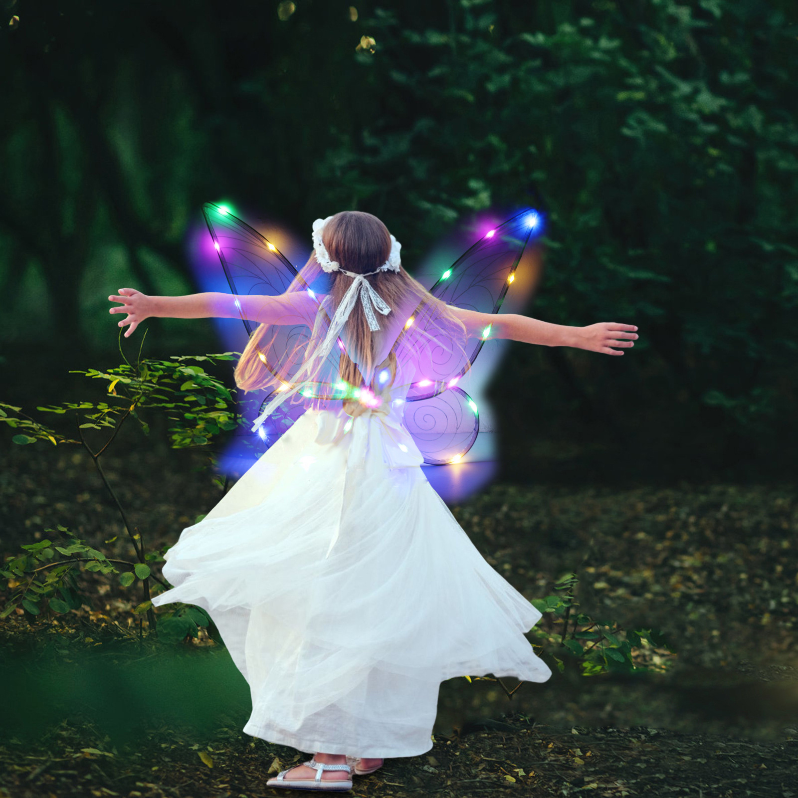 Alas de mariposa elfo transfronterizo plegable colorido alas de Ángel grandes niños adultos accesorios de rendimiento del Festival