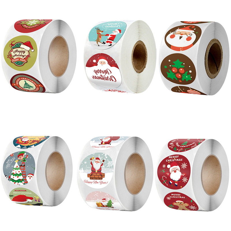 Self-adhesive label stickers Christmas holiday decoration Christmas cross-border packaging envelope gift sealing stickers holiday stickers